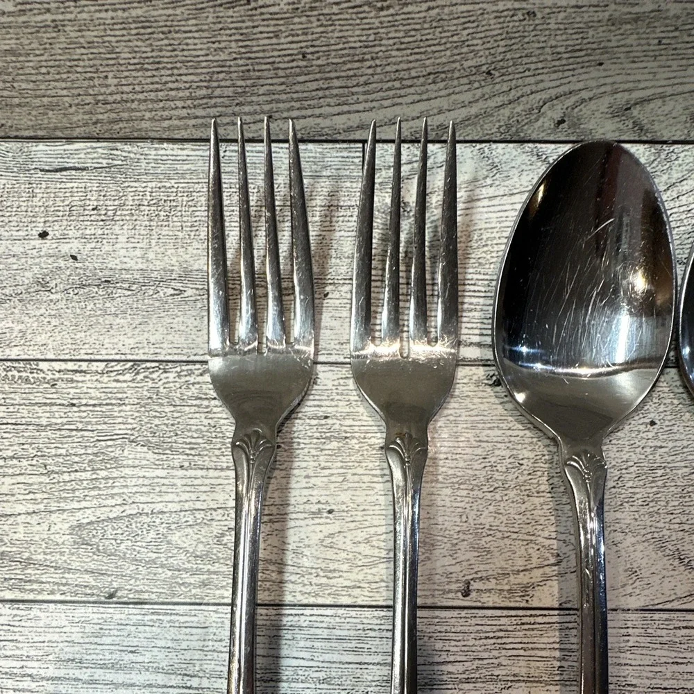Towle Santa Barbara Stainless Steel Flatware 5PC Vintage *Some Gold Missing*